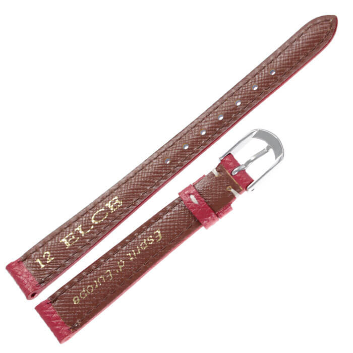 BAMBI バンビ レザーベルト 革ベルト 12mm レザー レッド シルバー 49823