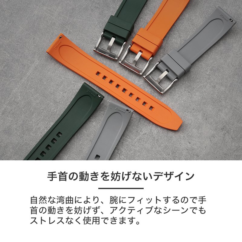 ラグ幅24mm パネライ対応 腕時計ラバーベルト レッド 迷彩