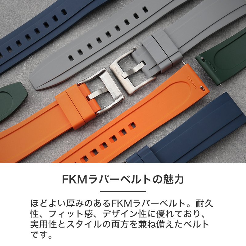 【未使用】MOD カスタム ラバー仕様 ステンブレス付 予備ムーブメント付 MOD FKM VINTAGE RUBBER STRAP ヴィンテージ ラバー ストラップ 時計