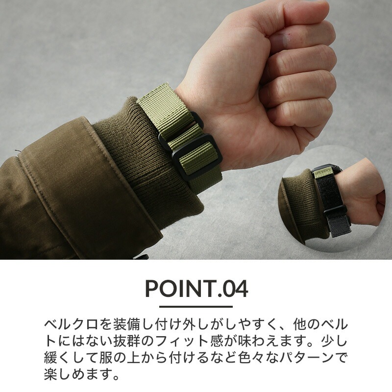 オリジナル　ベルクロタイプ SEIKO セイコー 対応 ベルト】MOD VELCRO ARMY STRAP ベルクロ