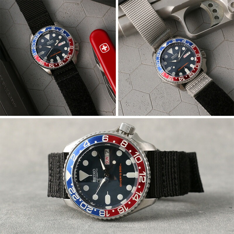 SEIKO PROSPEX 互換 ベルト】 MOD VELCRO ARMY STRAP ベルクロアーミー