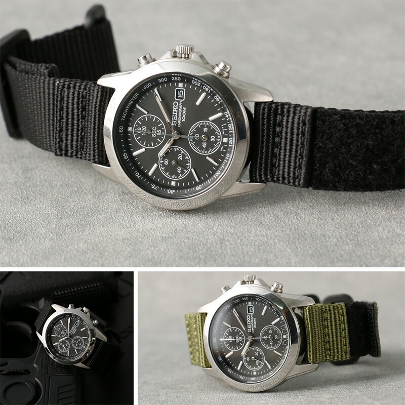 【SEIKO PROSPEX 互換 ベルト】 MOD VELCRO ARMY STRAP ベルクロアーミー 交換用 腕時計 ベルト ミリタリーウォッチ 面ファスナー イージーレバー ナイロン 20mm 22mm