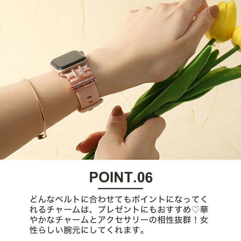 【AppleWatch シリコンバンド向け チャーム】 MOD 時計 ベルト ループチャーム アップルウォッチバンド ループ アクセサリー 遊環 A C D E F G H I J K L M N O R S T U W Y アロイ合金