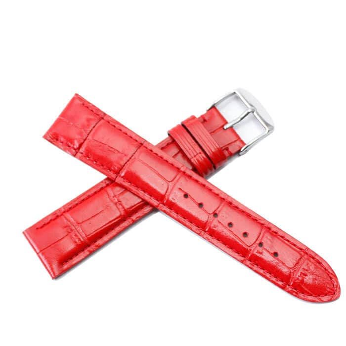 BAMBI バンビ レザーベルト 革ベルト 24mm レザー レッド シルバー 49636