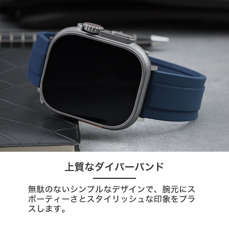 Z2AppleWatchクリアバンド FKMラバーベルト カバー クリアケース
