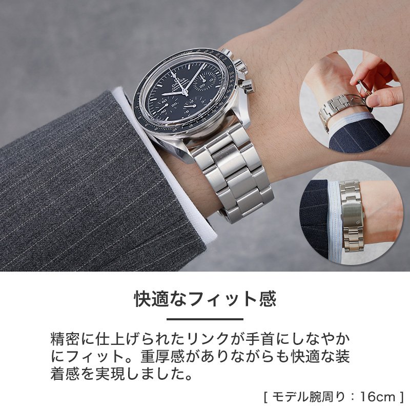 OMEGA SPEEDMASTER 互換 ベルト】 MOD PREMIUM STEEL LINK STRAP NEXUS