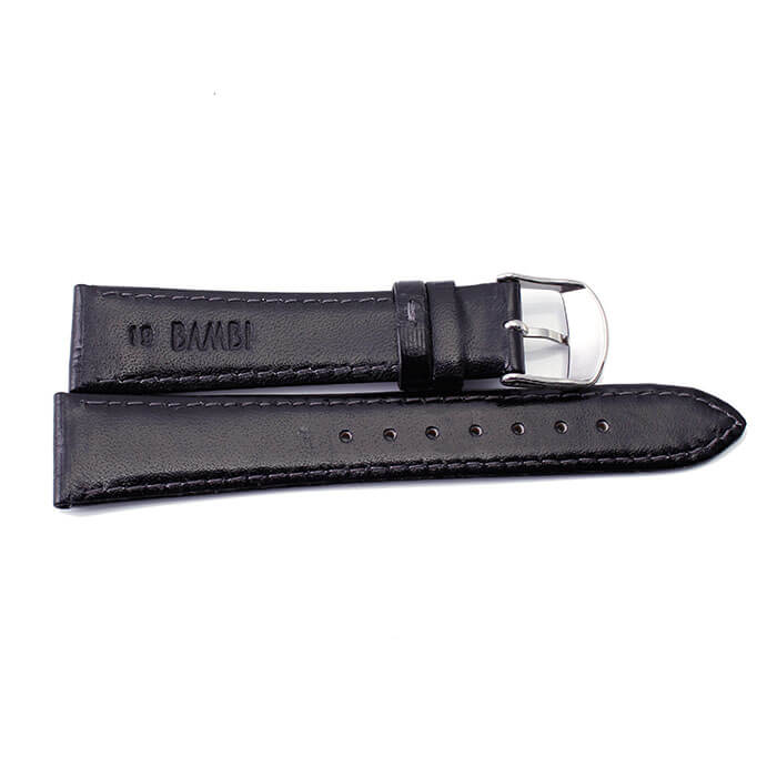 BAMBI バンビ レザーベルト 革ベルト 17mm レザー ブラック シルバー 49639