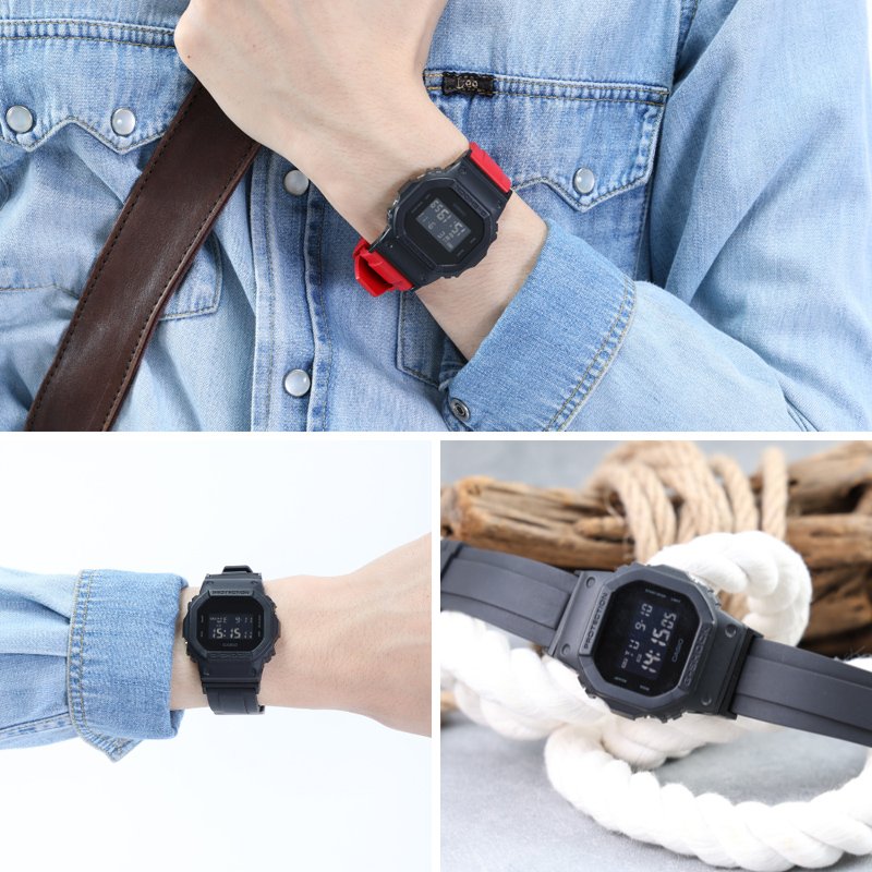 【G-SHOCK DW-5600 互換 アダプター ベルトセット】 MOD FKM RUBBER STRAP OFFSHORE FKMラバー オフショア 交換用 腕時計 ベルト カスタム パーツ イージーレバー 耐炎 耐油 耐化学薬品 耐熱 耐候 耐オゾン FKMラバー 22mm