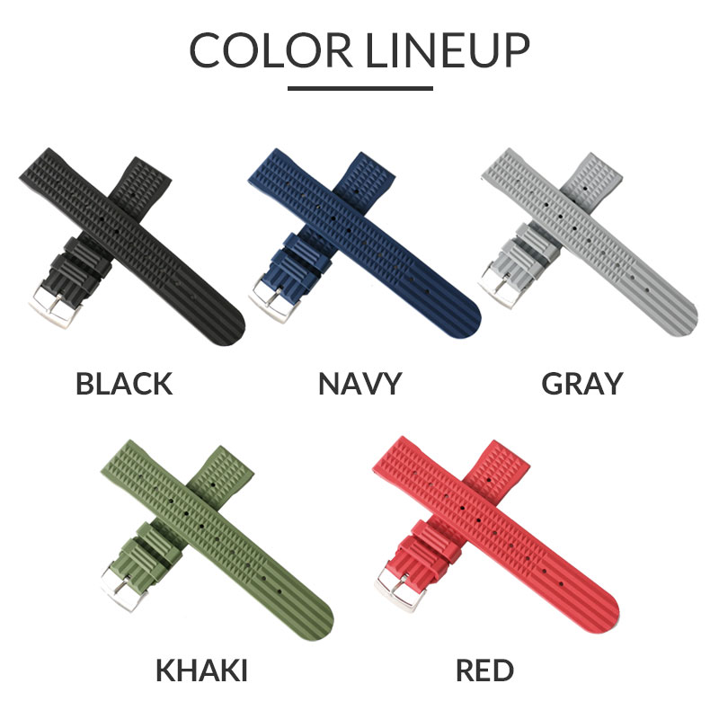 【ウェンガー WENGER 対応 ベルト】MOD FKM VINTAGE RUBBER STRAP ヴィンテージ ラバー ストラップ カン幅 20 22mm 幅 腕時計 シリコンベルト 時計 ラバーベルト