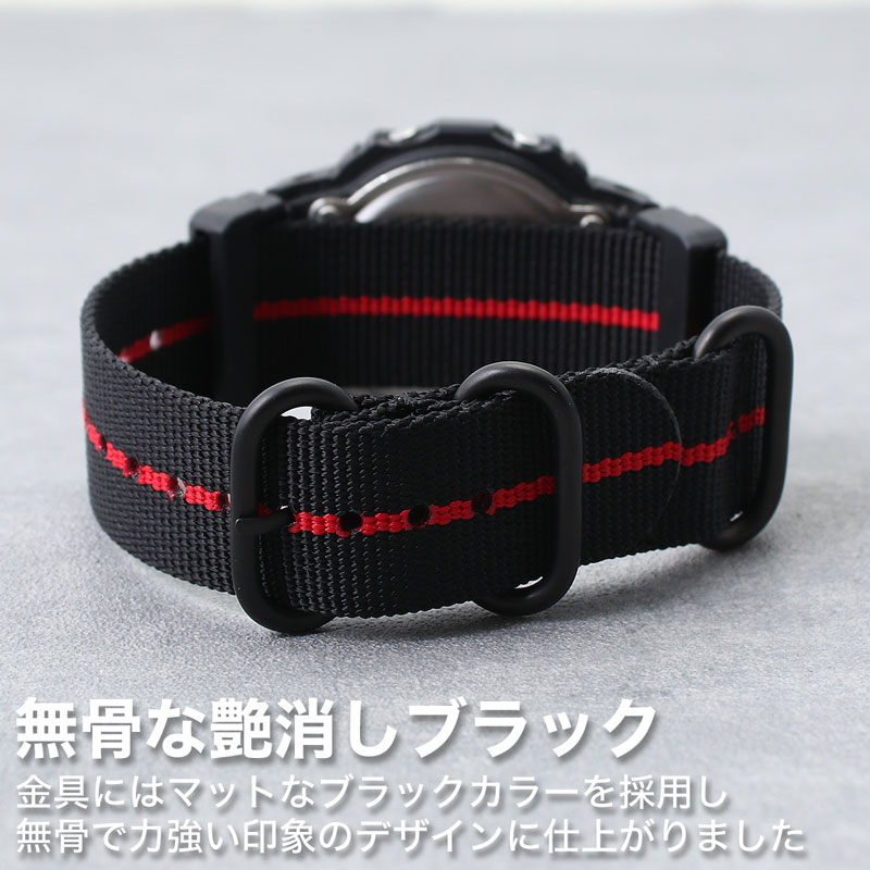 【G-SHOCK 5600 110 9052 互換 アダプター ベルトセット】 MOD ZULU NYLON STRAP LUG ADAPTER ズールーナイロン ラグアダプター 交換用 腕時計 ベルト シングル 引き通しタイプ 3リング ナイロン 24mm