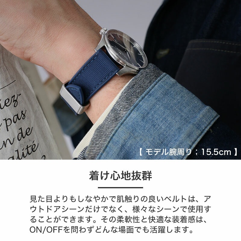 シリコンラバーストラップループ腕時計ループSuitable for Suunto 24 mmストラップバックアップ3 Pices ( Includeツール) ブラック ブルーインパルス 腕時計 替えベルト シリコン ラバー ソーラークロノ