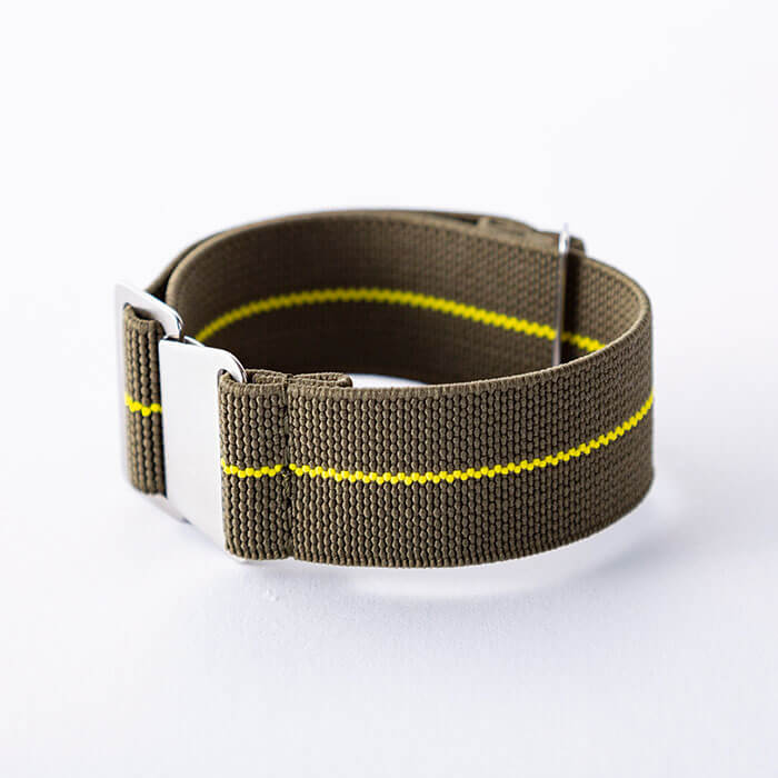 MOD エムオーディー MARINE NATIONAL STRAP 22mm 特殊弾性ナイロン サープラス/イエロー 49850