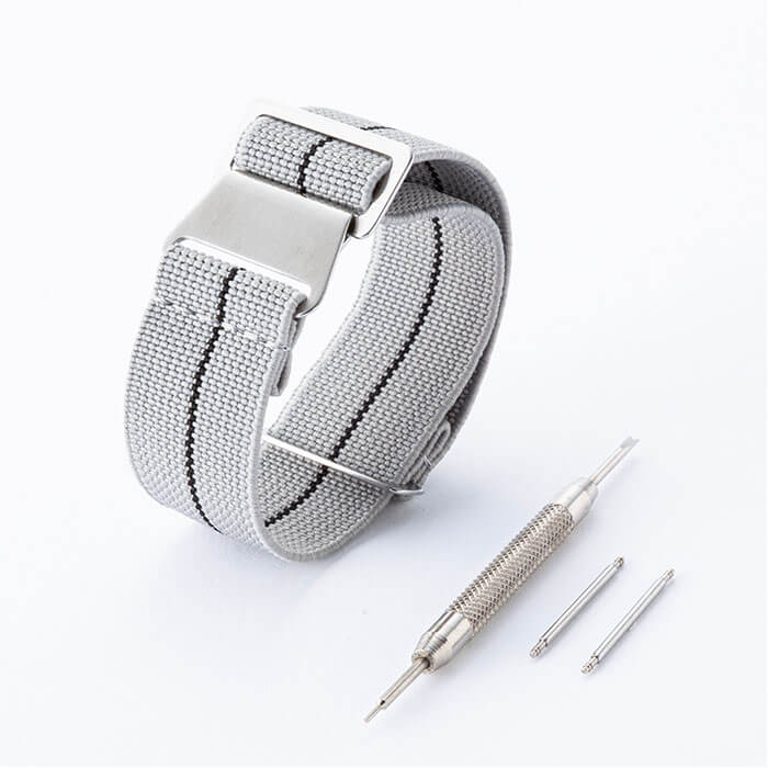 MOD エムオーディー MARINE NATIONAL STRAP 22mm 特殊弾性ナイロン ミラージュグレー/ブラック 49851