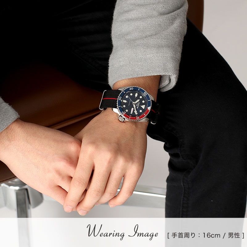 【SEIKO 5 互換 ベルト】 MOD ULTRA STRETCH NYLON STRAP ウルトラストレッチナイロン 交換用 腕時計 ベルト 伸縮性 シングル 引き通しタイプ 特殊弾性ナイロン 22mm 24mm