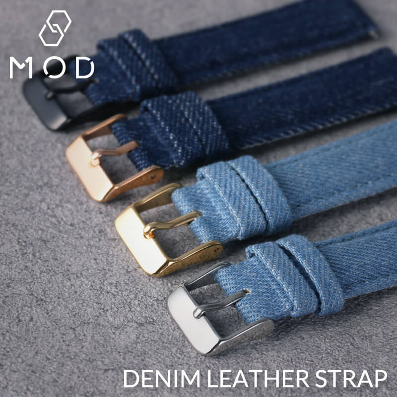 MOD DENIM LEATHER デニムレザー 交換用 腕時計 ベルト インディゴ イージーレバー デニム レザー 本革 18mm