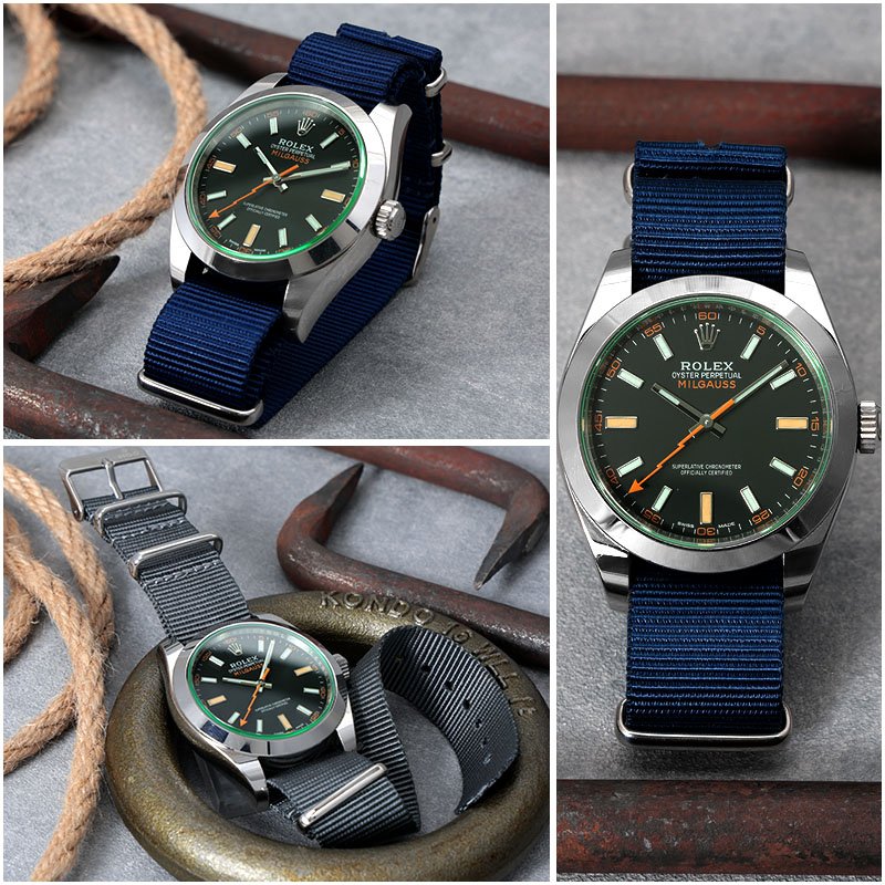 【ROLEX MILGAUSS 互換 ベルト】 MOD NYLON NATO TYPE STRAP SIERRA ナイロン ナトータイプ シエラ 交換用 腕時計 ベルト ヴィンテージデザイン ダブル 引き通しタイプ ナイロン 20mm
