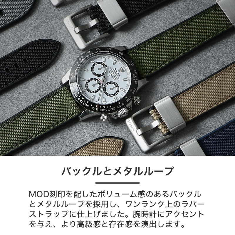 ロレックス 対応】ROLEX MOD FKM ラバー ストラップ カン幅 ラグ幅 20
