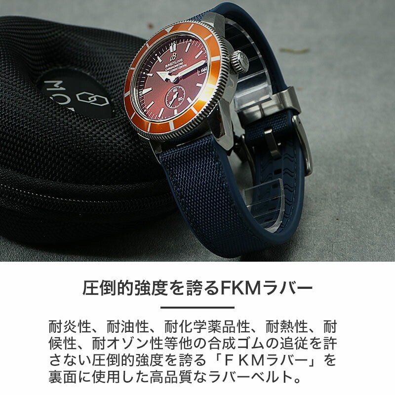 ブライトリング 対応】BREITLING MOD FKM ラバー ストラップ カン幅