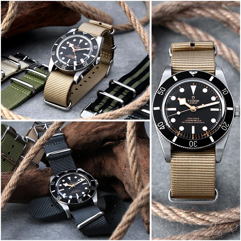 【TUDOR 互換 ベルト】 MOD NYLON NATO TYPE STRAP SIERRA ナイロン ナトータイプ シエラ 交換用 腕時計 ベルト ヴィンテージデザイン ダブル 引き通しタイプ ナイロン 18mm 20mm
