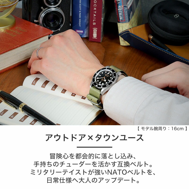 【TUDOR 互換 ベルト】 MOD NYLON NATO TYPE STRAP SIERRA ナイロン ナトータイプ シエラ 交換用 腕時計 ベルト ヴィンテージデザイン ダブル 引き通しタイプ ナイロン 18mm 20mm