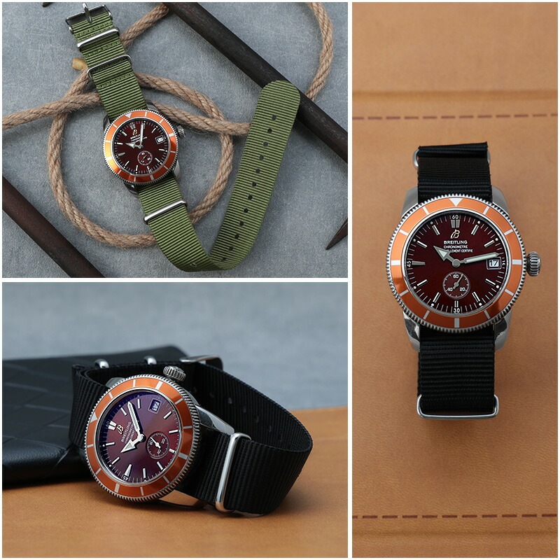 BREITLING 互換 ベルト】 MOD NYLON NATO TYPE STRAP SIERRA ナイロン