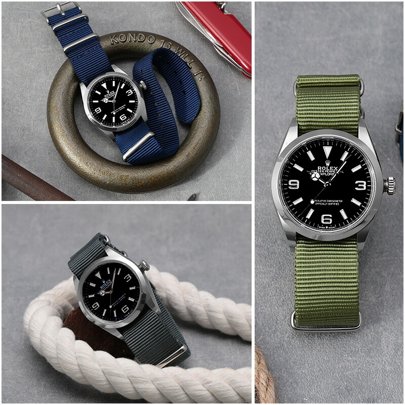 【ROLEX 互換 ベルト】 MOD NYLON NATO TYPE STRAP SIERRA ナイロン ナトータイプ シエラ 交換用 腕時計 ベルト ヴィンテージデザイン ダブル 引き通しタイプ ナイロン 18mm 20mm