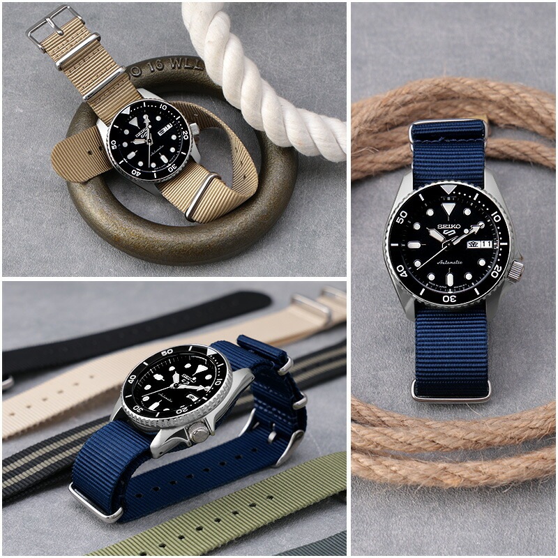 SEIKO 5 Sports 互換 ベルト】 MOD NYLON NATO TYPE STRAP SIERRA