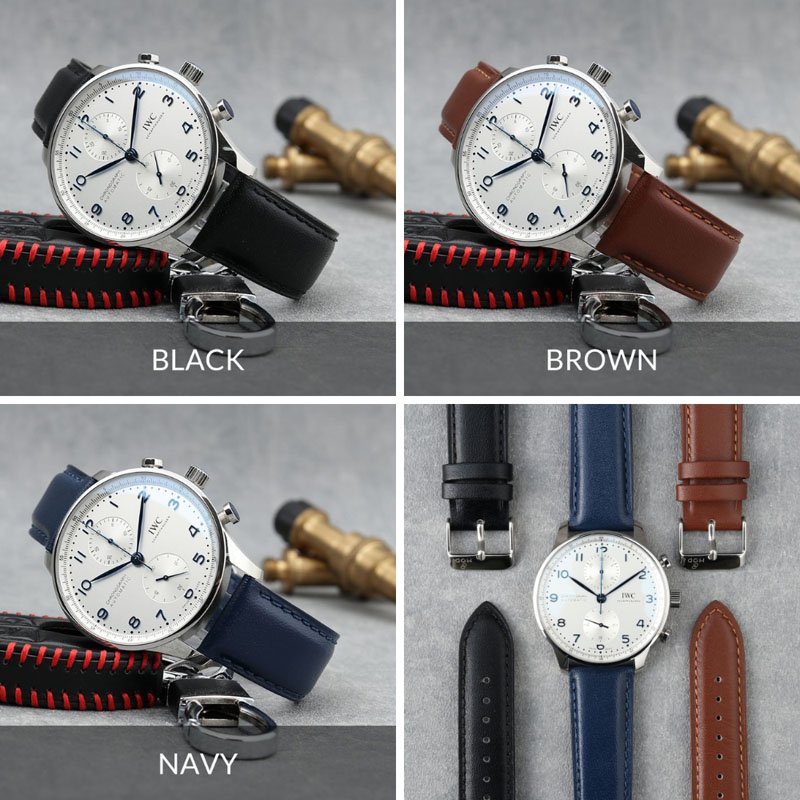 IWC 互換 ベルト】 MOD SCOTCHGARD LEATHER STRAP SMOOTH スコッチ