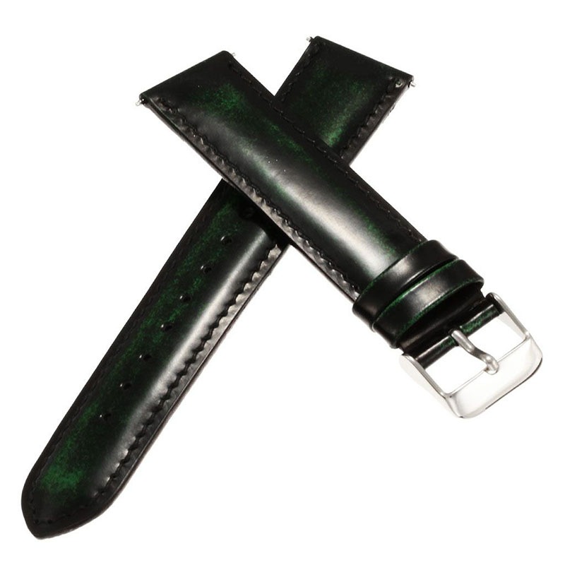 PARLEY パーリィー レザーベルト 20mm レザー グリーン シルバー 49687