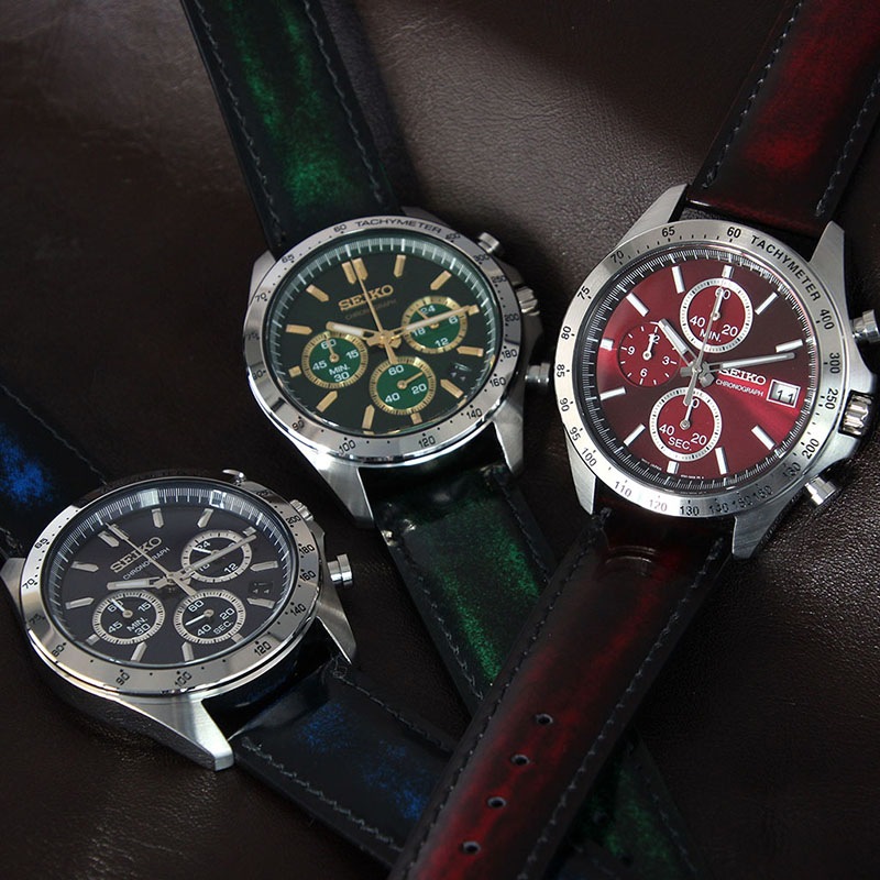 PARLEY パーリィー レザーベルト 20mm レザー グリーン シルバー 49687