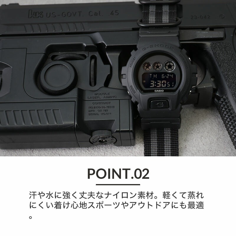 【G-SHOCK 6900 互換 アダプター ベルトセット】 MOD ZULU NYLON STRAP ズールーナイロン 交換用 腕時計 ベルト カスタム パーツ シングル 引き通しタイプ 3リング ナイロン 24mm