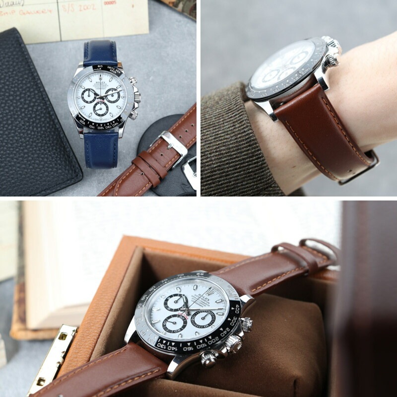 【ROLEX DAYTONA 互換 ベルト】 MOD SCOTCHGARD LEATHER STRAP SMOOTH スコッチガードスムースレザー 交換用 腕時計 ベルト 撥水防汚加工 イージーレバー 本革 カーフレザー 20mm 22mm