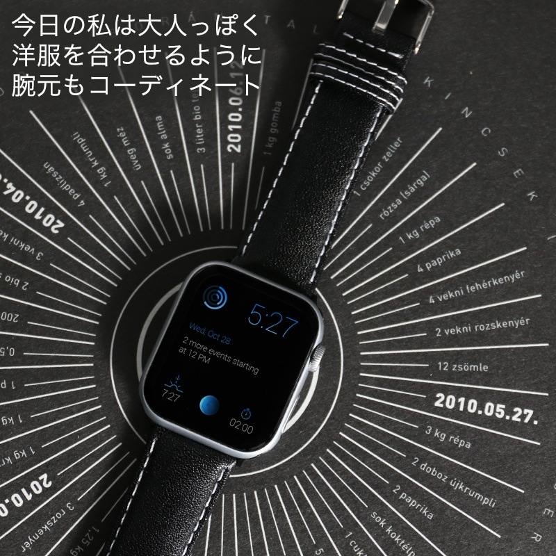 アップルウォッチ バンド 強力撥水 レザーベルト 本革 シリーズ series 5/4/3/2/1 38/40/42/44mm ミリ 対応 AppleWatch 替えベルト ベルト 交換用 22mm 幅 皮革 スコッチガード