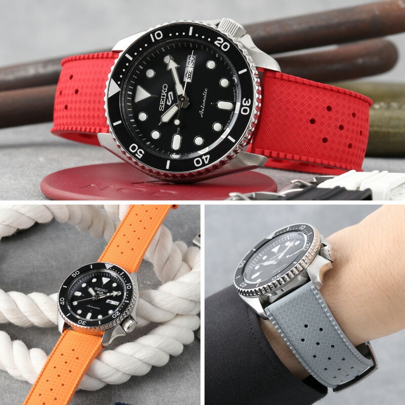 【セイコー 5 スポーツ 対応】SEIKO 5SPORTS MOD FKM RUBBER ボイジャー ラバー ストラップ セイコー5 SEIKO ボーイ ネイビーボーイ ブラックボーイ SKX 時計 ラバーベルト カン幅 20mm 22mm ベルト 幅 腕時計 防水 バンド ラバーバンド 時計ベルト 腕時計ベルト 替え メンズ