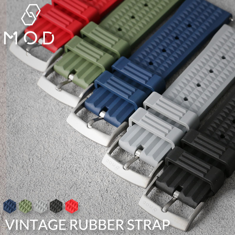 MOD FKM VINTAGE RUBBER STRAP ヴィンテージ ラバー ストラップ 時計 ラバーベルト カン幅 ラグ幅 20mm 22mm