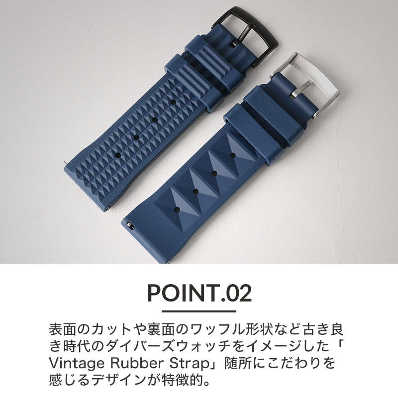 リストバディーズ ユニバーサル FKM ラバーウォッチストラップ 20mm Strapcode-Watch-Bands-W_FKM02B
