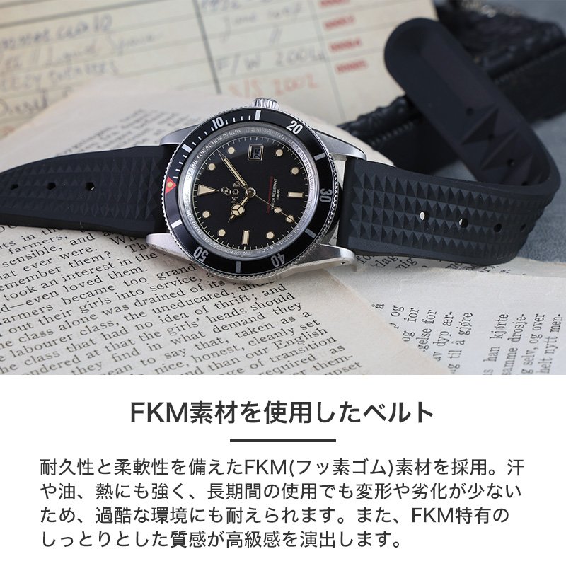 MOD LEGACY レガシー ヴィンテージFKMラバー ソーラー 腕時計 メンズウォッチ ヴィンテージダイバーズデザイン ステンレス FKMラバー 38mm