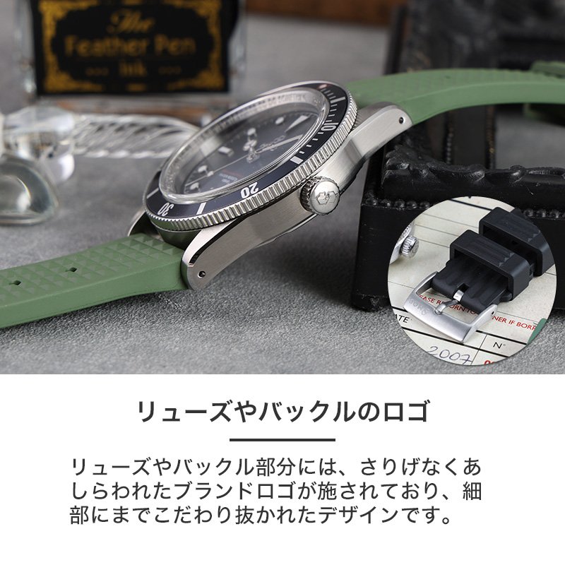 MOD LEGACY レガシー ヴィンテージFKMラバー ソーラー 腕時計 メンズウォッチ ヴィンテージダイバーズデザイン ステンレス FKMラバー 38mm