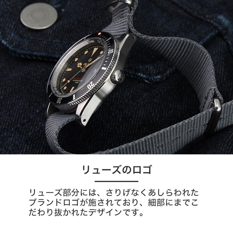 MOD LEGACY レガシー ナイロンNATO ソーラー 腕時計 メンズウォッチ ヴィンテージダイバーズデザイン ステンレス ナイロン 38mm