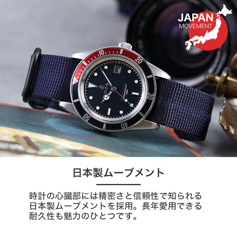 MOD LEGACY レガシー ZULUナイロン ソーラー 腕時計 メンズウォッチ ヴィンテージダイバーズデザイン ステンレス ナイロン 38mm