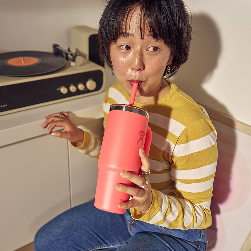 24 oz Travel Tumbler Clear Lid