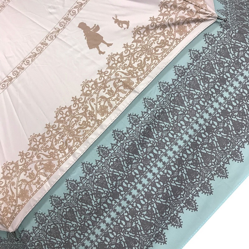 NHK【ほっと関西サタデーで紹介♪】トランスフォーム傘　レース柄　裾が広がる傘　風の抜ける傘　晴雨兼用　本体裏黒　コーティング