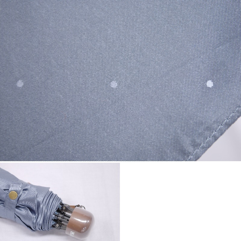 紳士用折りたたみ傘　ドット裏サテンジャガード　手開き　雨晴兼用傘