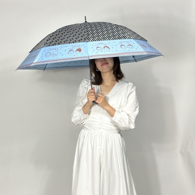 NHK【ほっと関西サタデーで紹介♪】トランスフォーム傘　吉本芸人プリント　裾が広がる傘　晴雨兼用　本体裏黒　コーティング