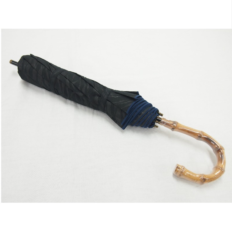 ショートワイド傘　綿×ポリエステル　ゼブラ透かし柄　晴雨兼用傘