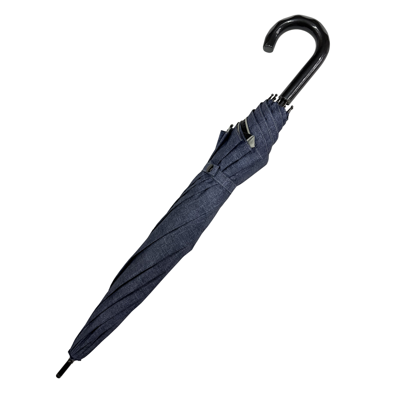 NHK【ほっと関西サタデーで紹介♪】トランスフォーム傘　ダンガリー風プリント　裾が広がる傘　晴雨兼用　本体裏黒　コーティング