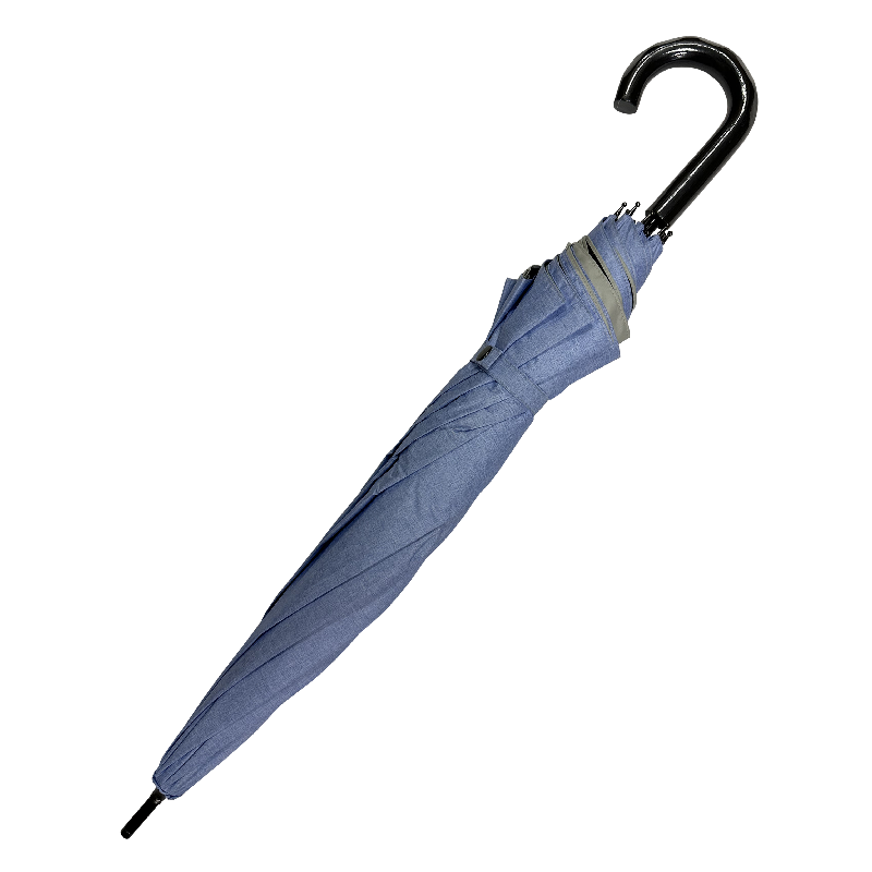 NHK【ほっと関西サタデーで紹介♪】トランスフォーム傘　ダンガリー風プリント　裾が広がる傘　晴雨兼用　本体裏黒　コーティング