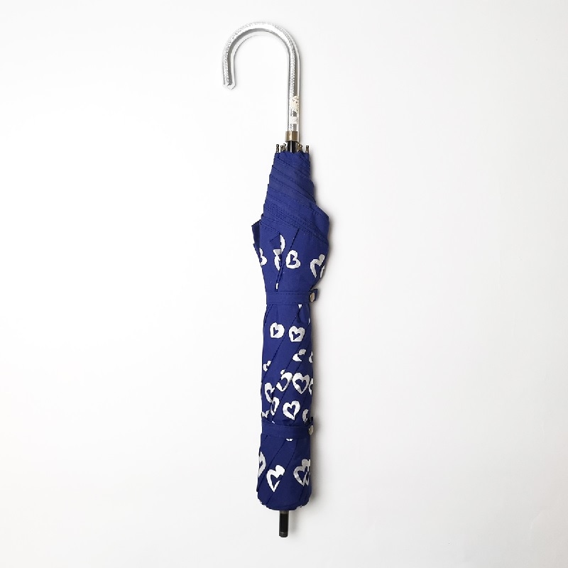 ショートワイド傘 ハートヒョウ柄 雨晴兼用傘