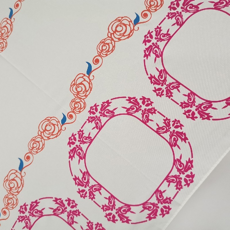 ショートワイド傘　　ゴールドフラワーボーダー　雨晴兼用傘