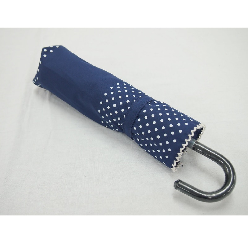 ドットボーダー柄 雨晴兼用折りたたみ傘